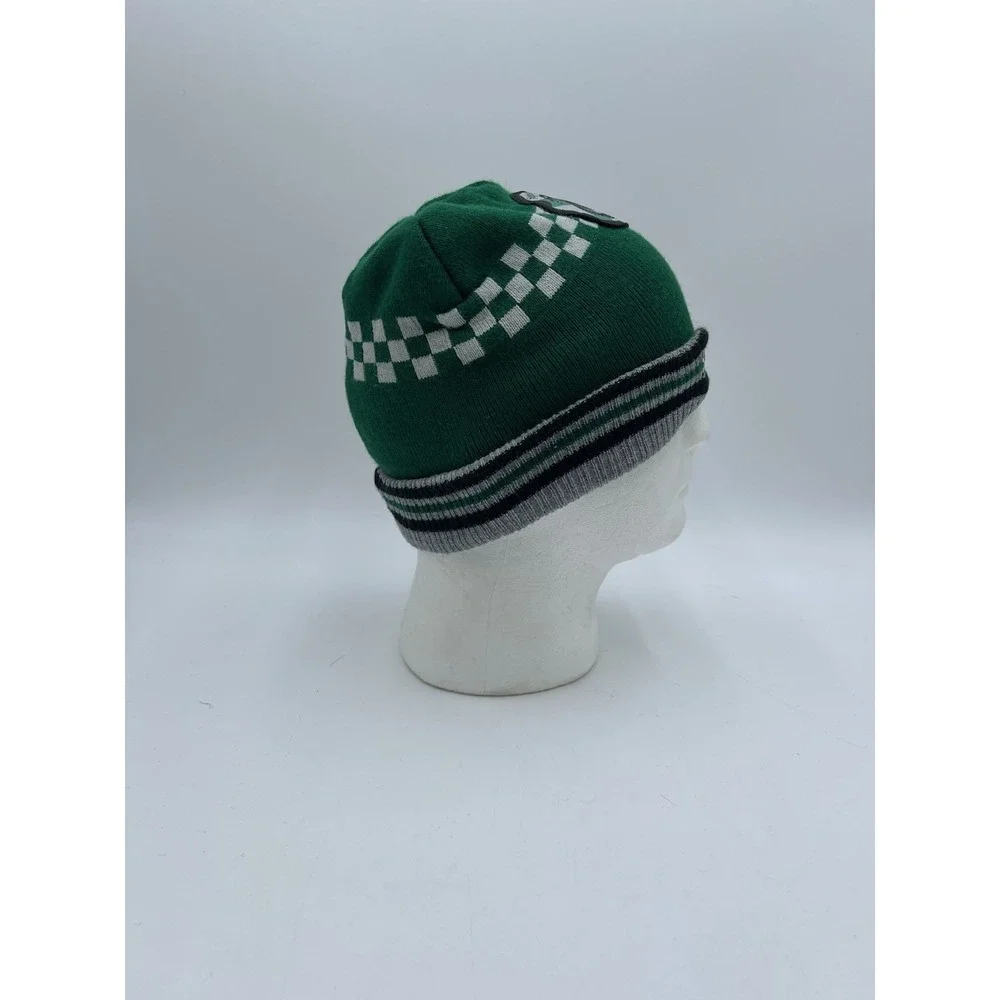 Harry Potter Slytherin Knit Beanie Hat Green Gray Embroidered Logo One Size